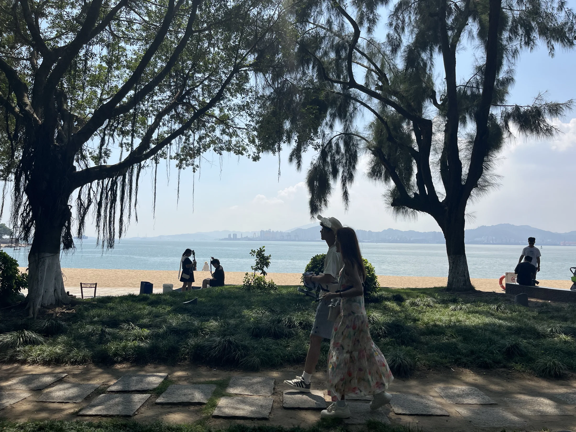 鼓浪屿海面港口与远山